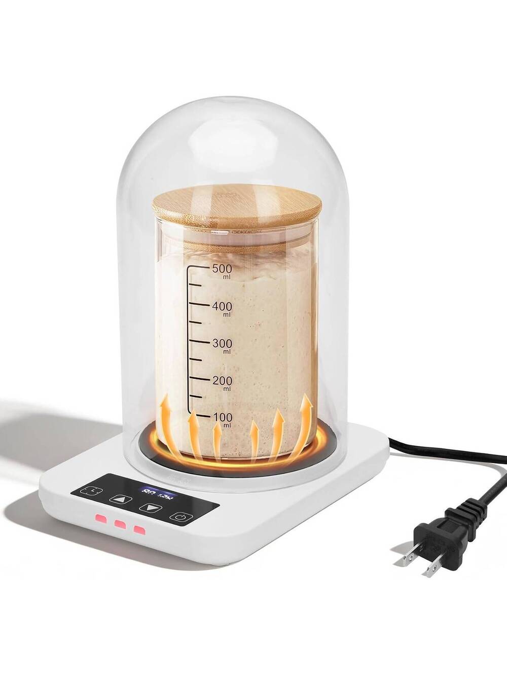 Sourdough Starter Warmer with Glass Dome, Precise 1°F Thermostat 70-100°F